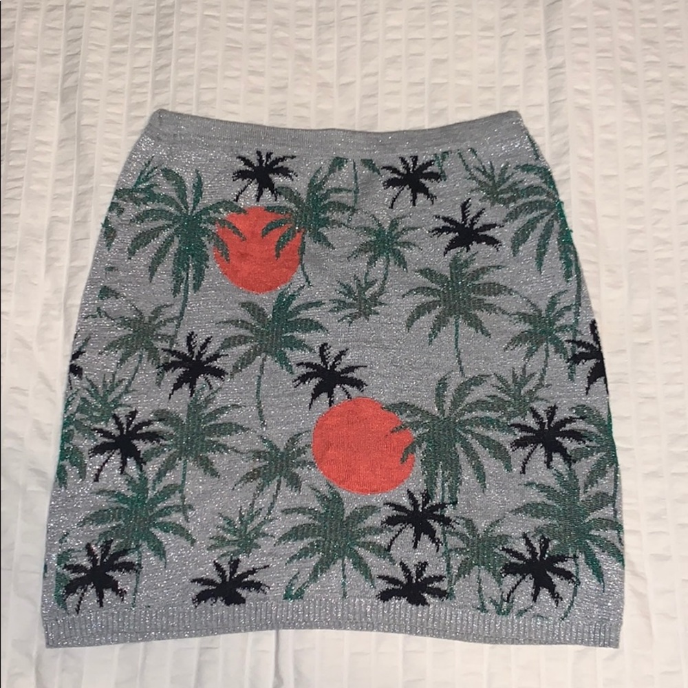 Topshop skirt w/ palm trees